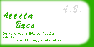 attila bacs business card